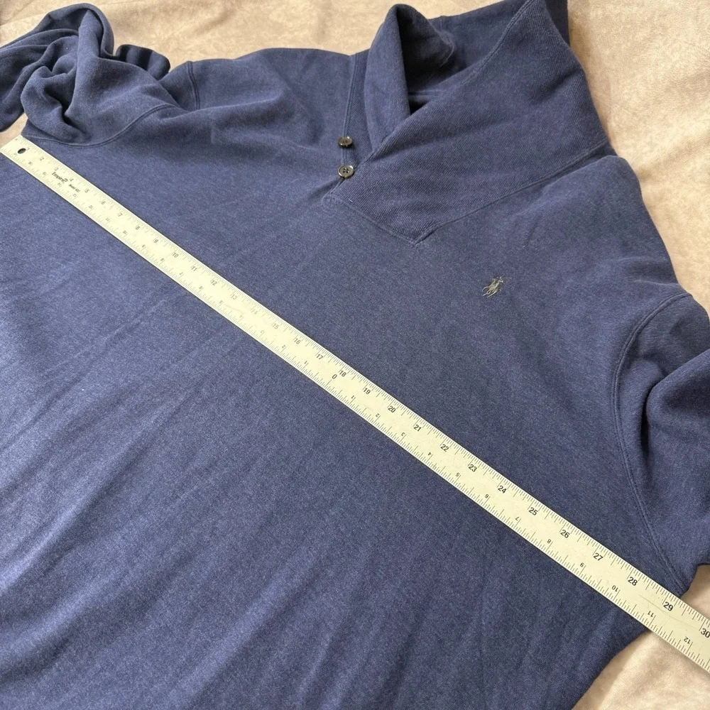 Polo Ralph‎ Lauren LS Luxury Jersey Shawl-Collar Pullover Men's XXL Navy Preppy